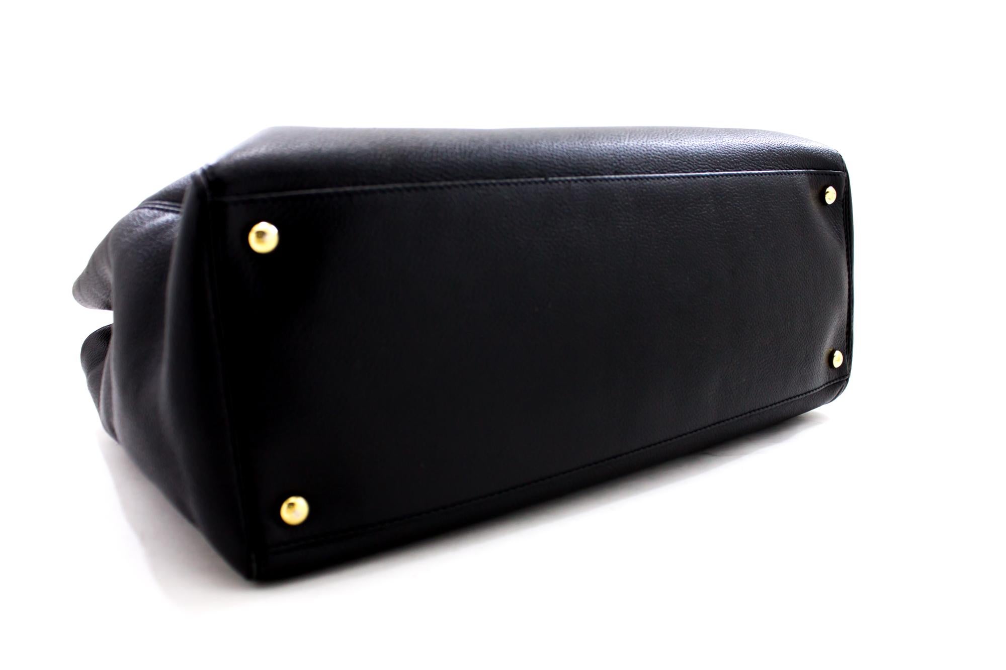 CHANEL Executive Tote Caviar Shoulder Bag Handbag Black Gold Strap In Good Condition In Takamatsu-shi, JP