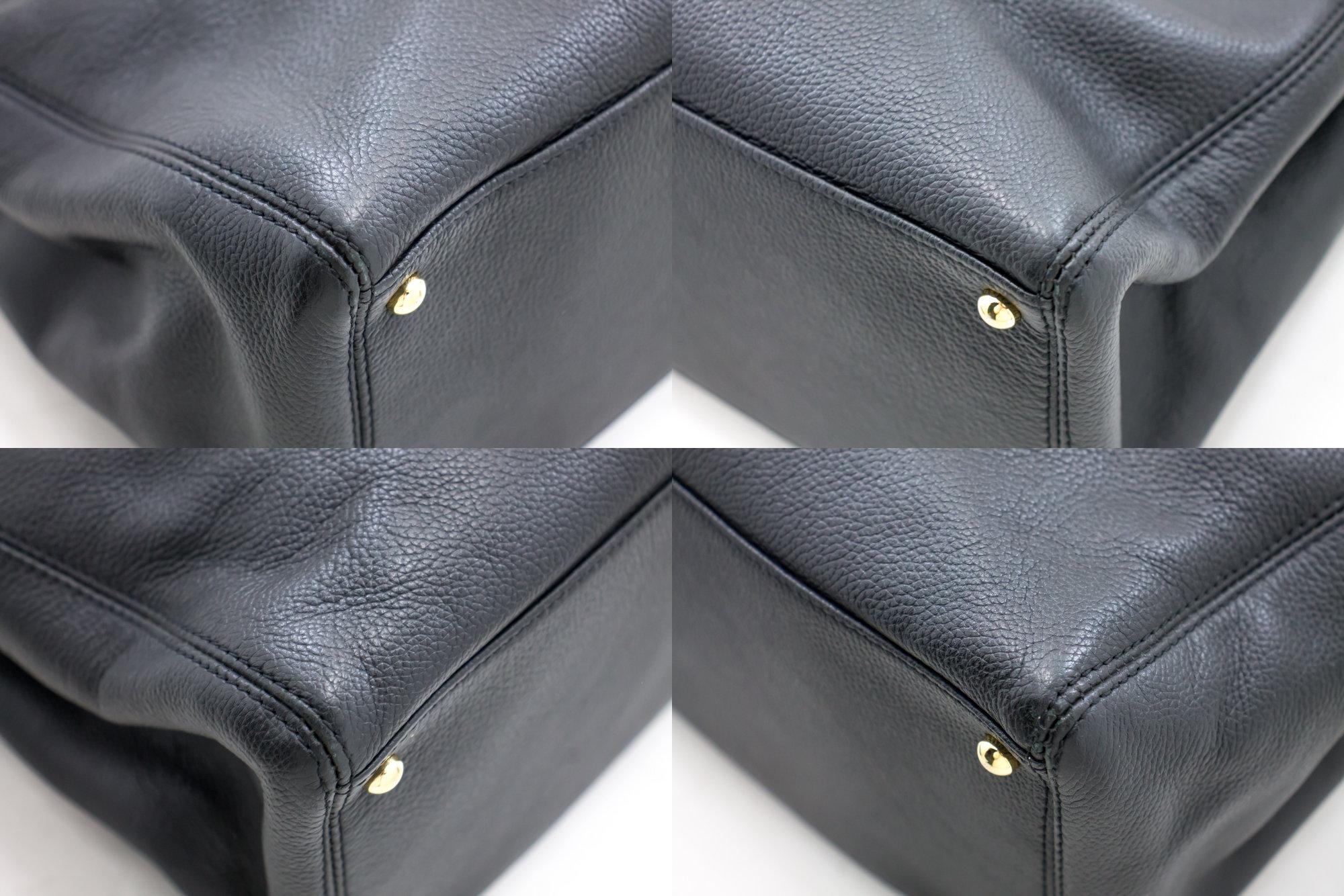 CHANEL Executive Tote Caviar Shoulder Bag Handbag Black Gold Strap 2