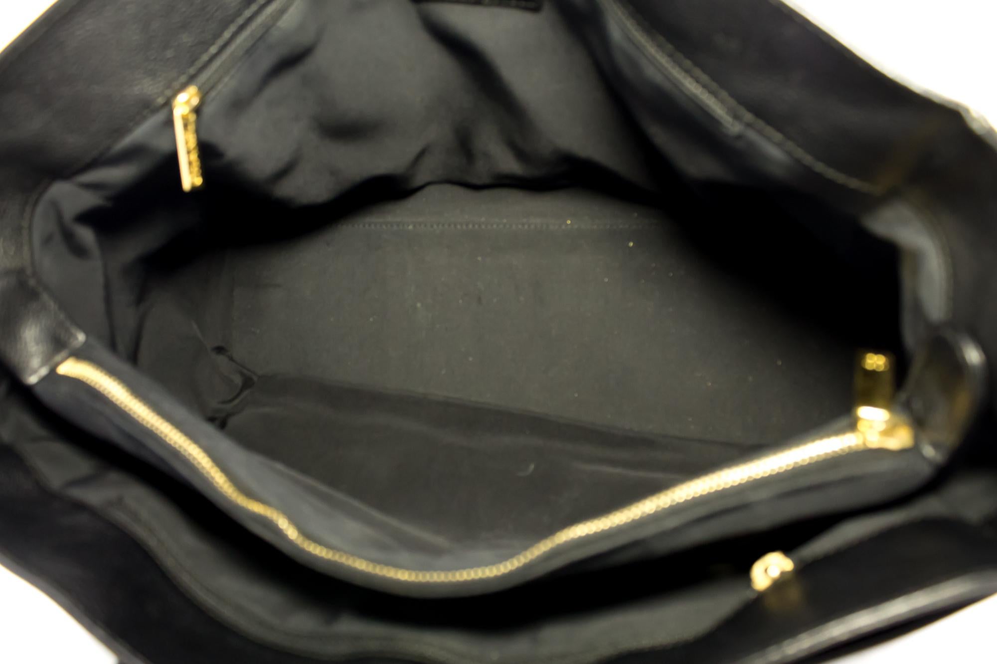 CHANEL Executive Tote Caviar Shoulder Bag Handbag Black Gold Strap 4