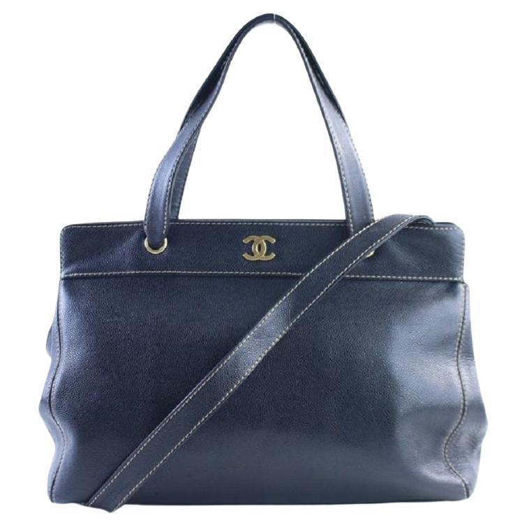 Chanel Executive Tote with Strap 1cr0320 Black Caviar Leather Shoulder Bag For Sale