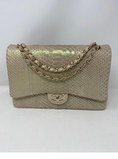 Chanel Exotic Python Maxi Double Flap Bag