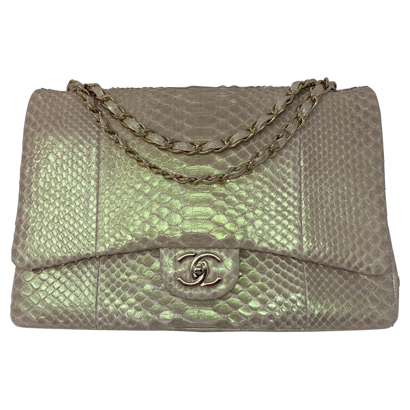 Python Chanel Flap Chanel Exotic Python Maxi Double Flap Bag at 1stDibs | chanel snakeskin ...