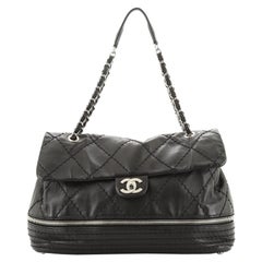 Chanel Expandable Ligne Flap Bag Quilted Calfskin Medium
