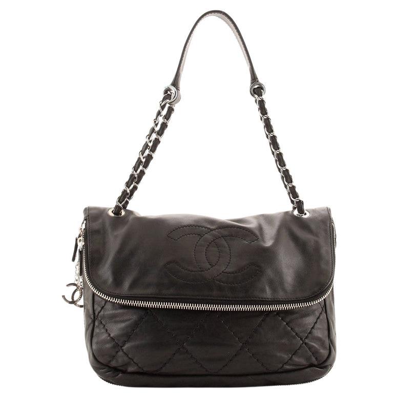Chanel Expandable Ligne Timeless Flap Bag Quilted Lambskin Large