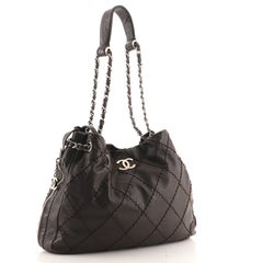 Chanel Expandable Zip Around Tote Quilted Leather Large