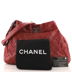 Chanel Expandable Zip Around Tote Quilted Leather Large