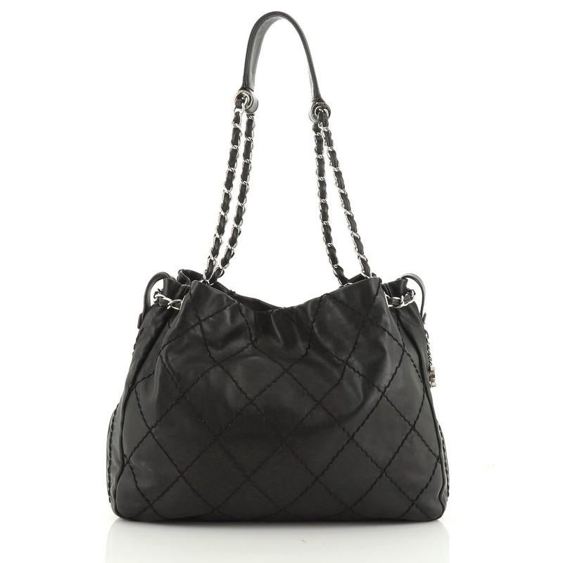 Chanel Expandable Zip Around Tote Quilted Leather Large In Good Condition In NY, NY