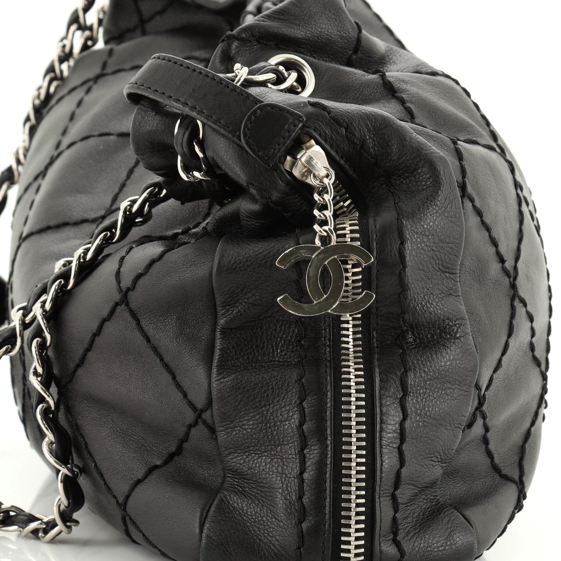 Chanel Expandable Zip Around Tote Quilted Leather Large 1
