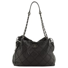 Chanel Expandable Zip Around Tote Quilted Leather Large