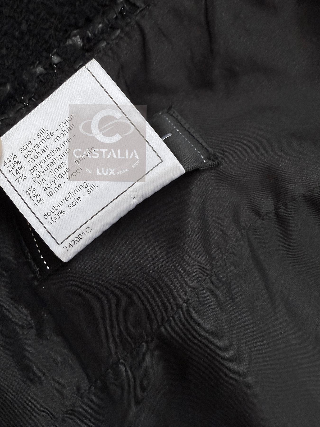 Chanel Gonna in tweed con nastro nero 46 FR in vendita 6