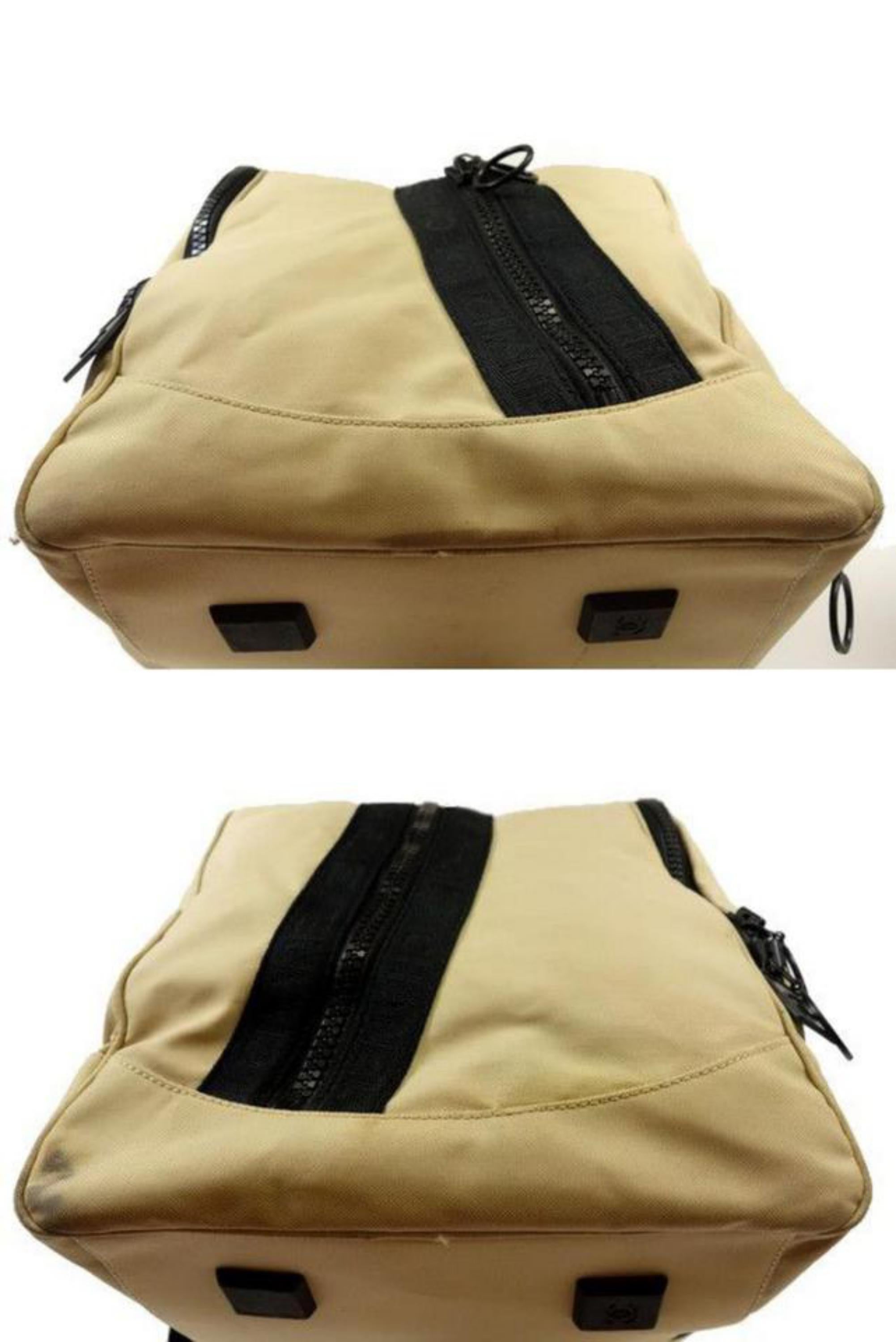 Chanel Extra Large Cc Sports Logo Boston Duffle 227858 Beige Canvas Shoulder Bag For Sale 3