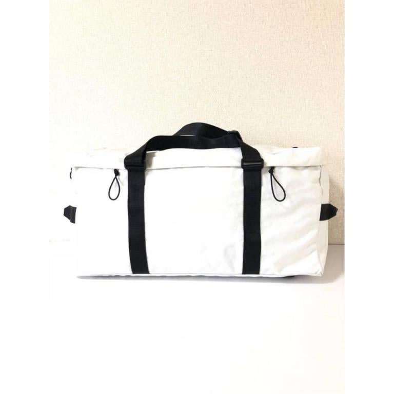 Women's Chanel Extra Large Cc Sports Logo Boston Duffle 232511 White Nylon Travel Bag