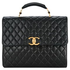 Chanel Extra Large Quilted Lambskin Portfolio Flap with Gold CC Clasp