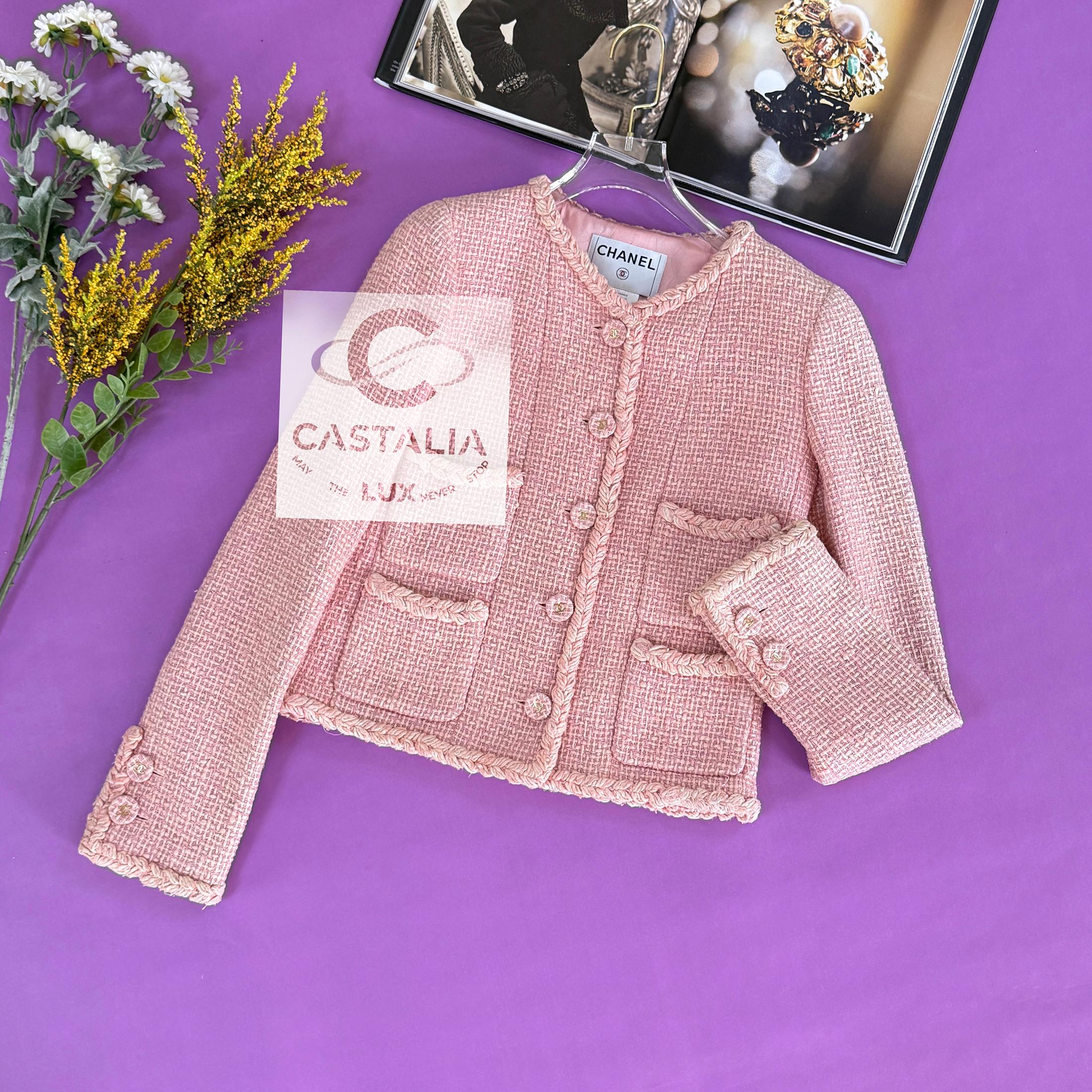 Chanel Extremely Rare 2007 Vintage Pink Tweed Jacket 36 FR 3