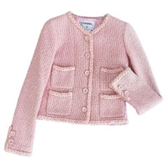 Chanel Extremely Rare 2007 Vintage Pink Tweed Jacket 36 FR