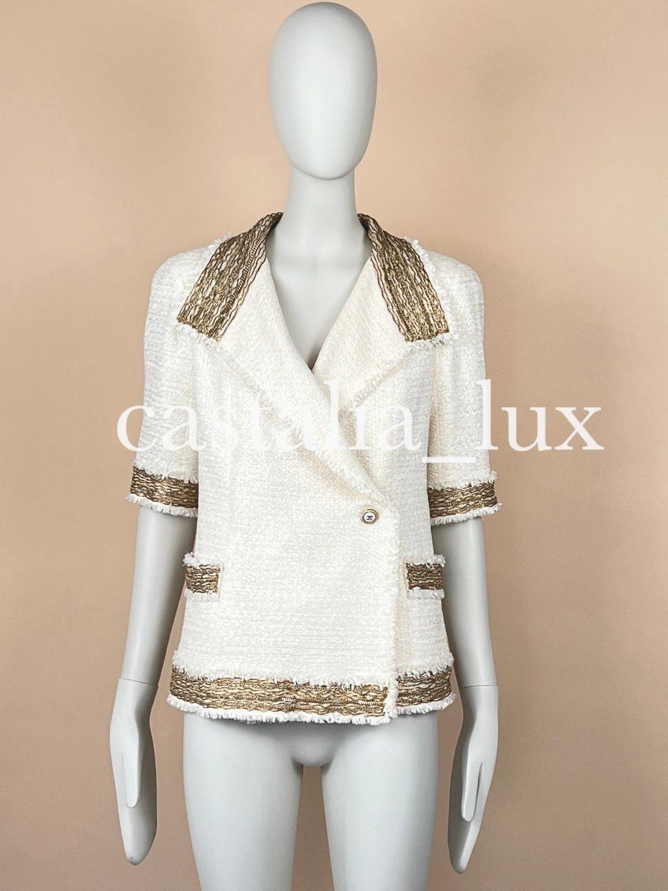 Chanel Extremely Rare Chain Accents Jacket from Ad Campaign For Sale 4