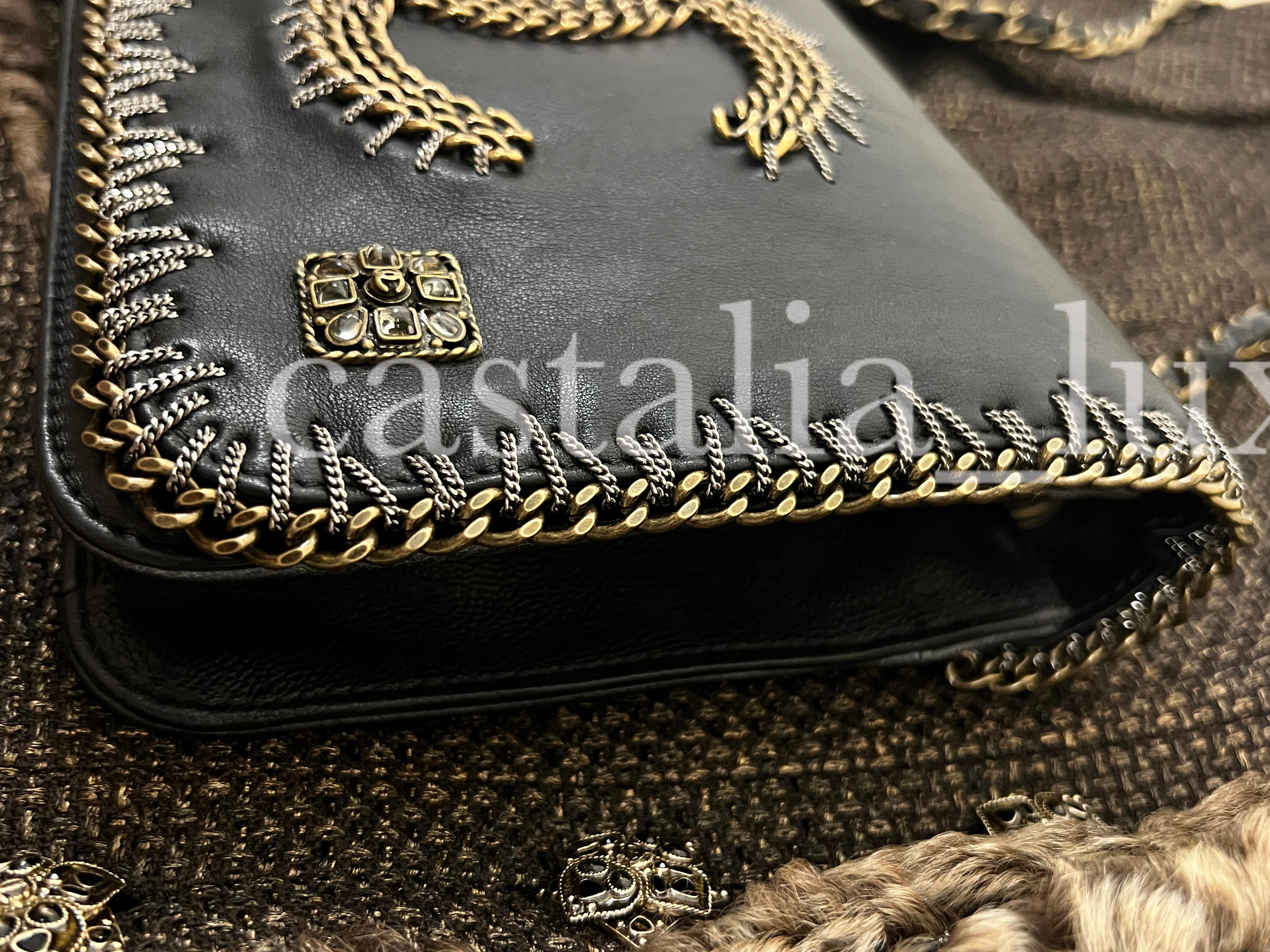 Chanel Extremely Rare Chain Trim Paris / Byzance Flap Bag For Sale 9