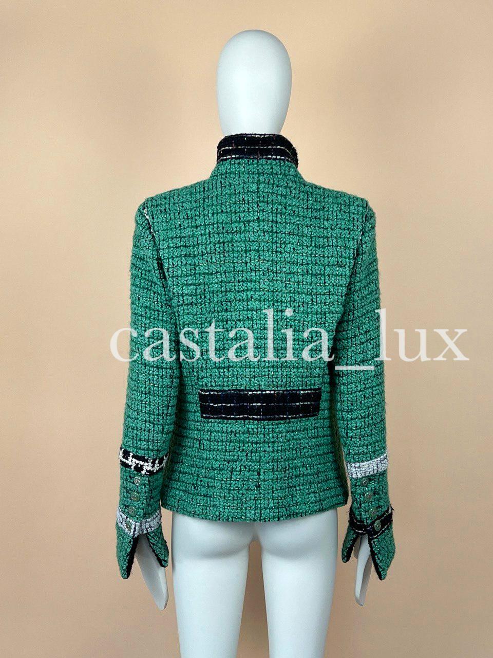 Chanel Extremely Rare Emerald Green Lesage Tweed Jacket 11