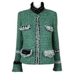 Chanel Extremely Rare Emerald Green Lesage Tweed Jacket