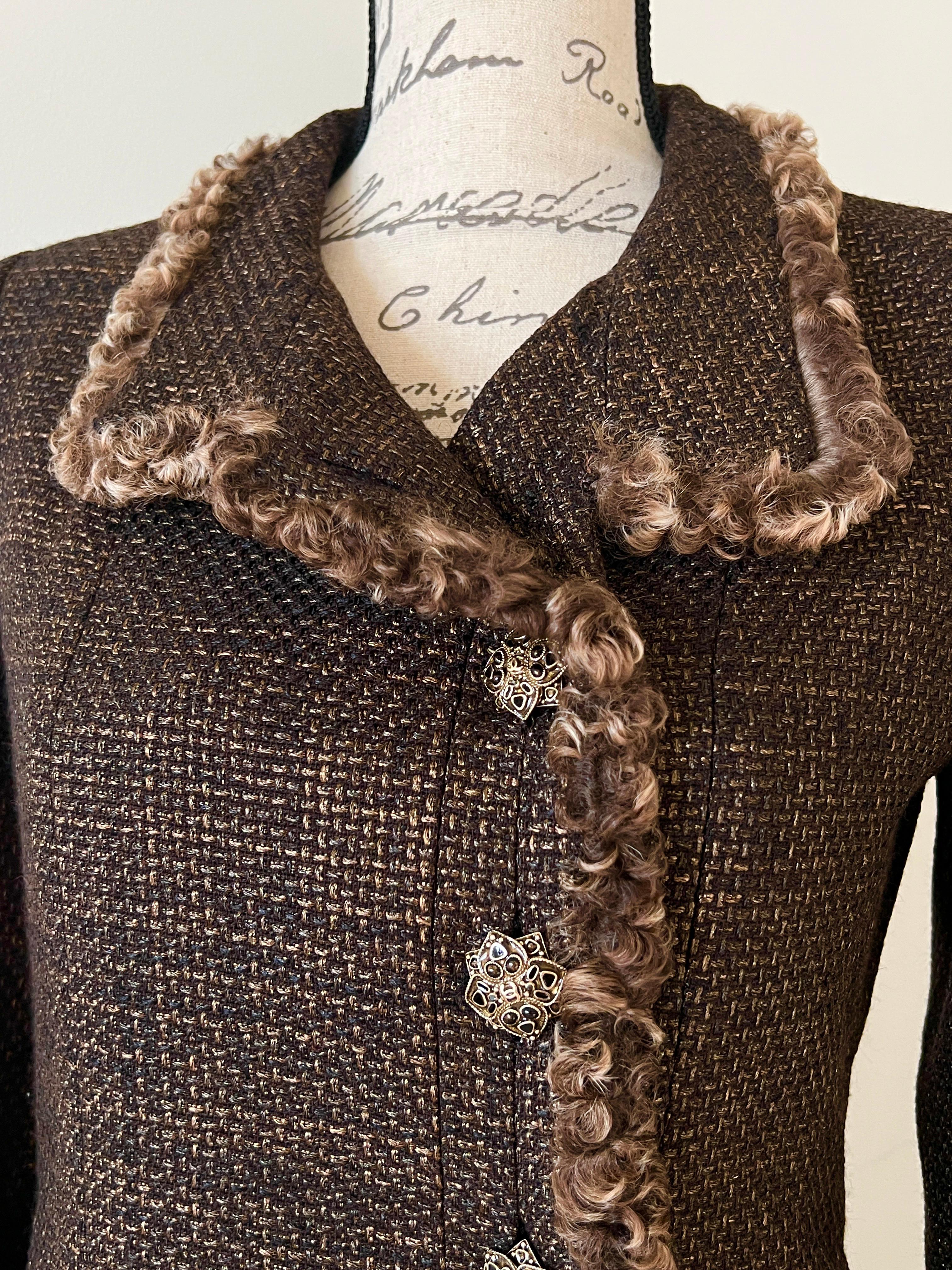 Chanel Extremely Rare Jewel Buttons Tweed Suit For Sale 6