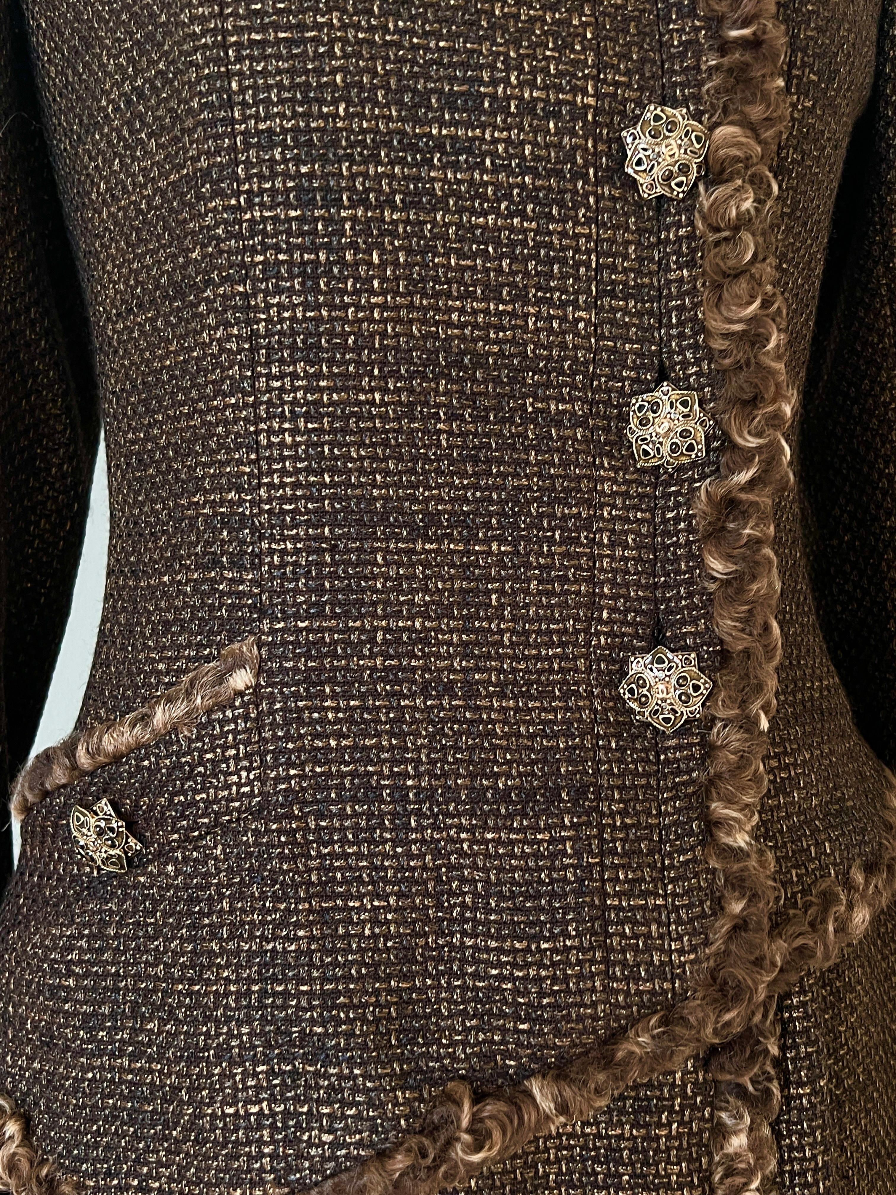 Chanel Extremely Rare Jewel Buttons Tweed Suit For Sale 7