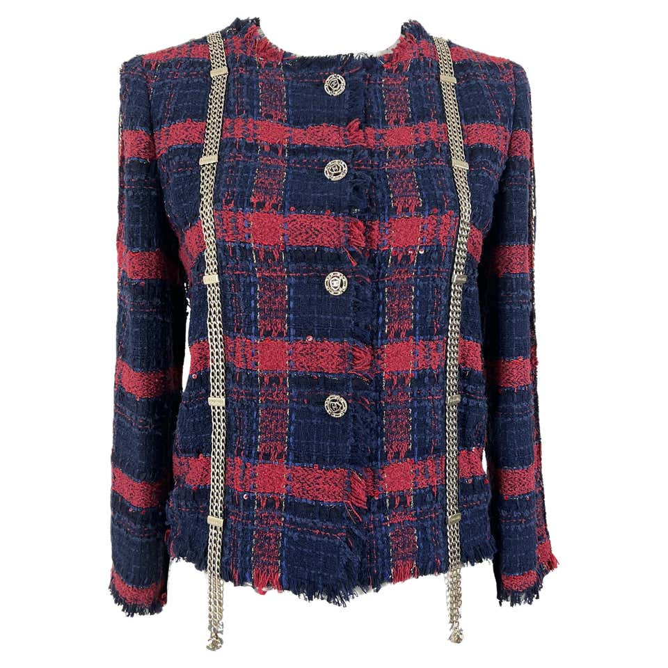 Chanel New Most Hunted CC Patch Black Tweed Jacket For Sale at 1stDibs