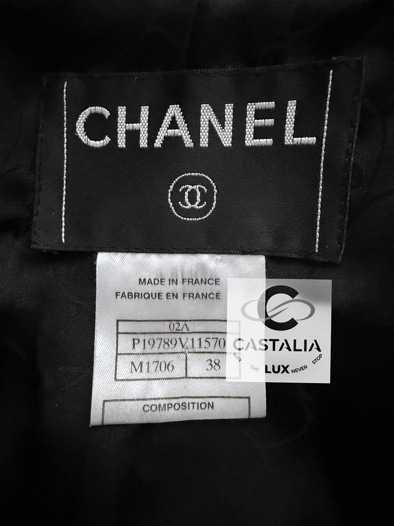 Chanel Extremely Rare Multi Pockets Black Tweed Jacket 38 FR 10