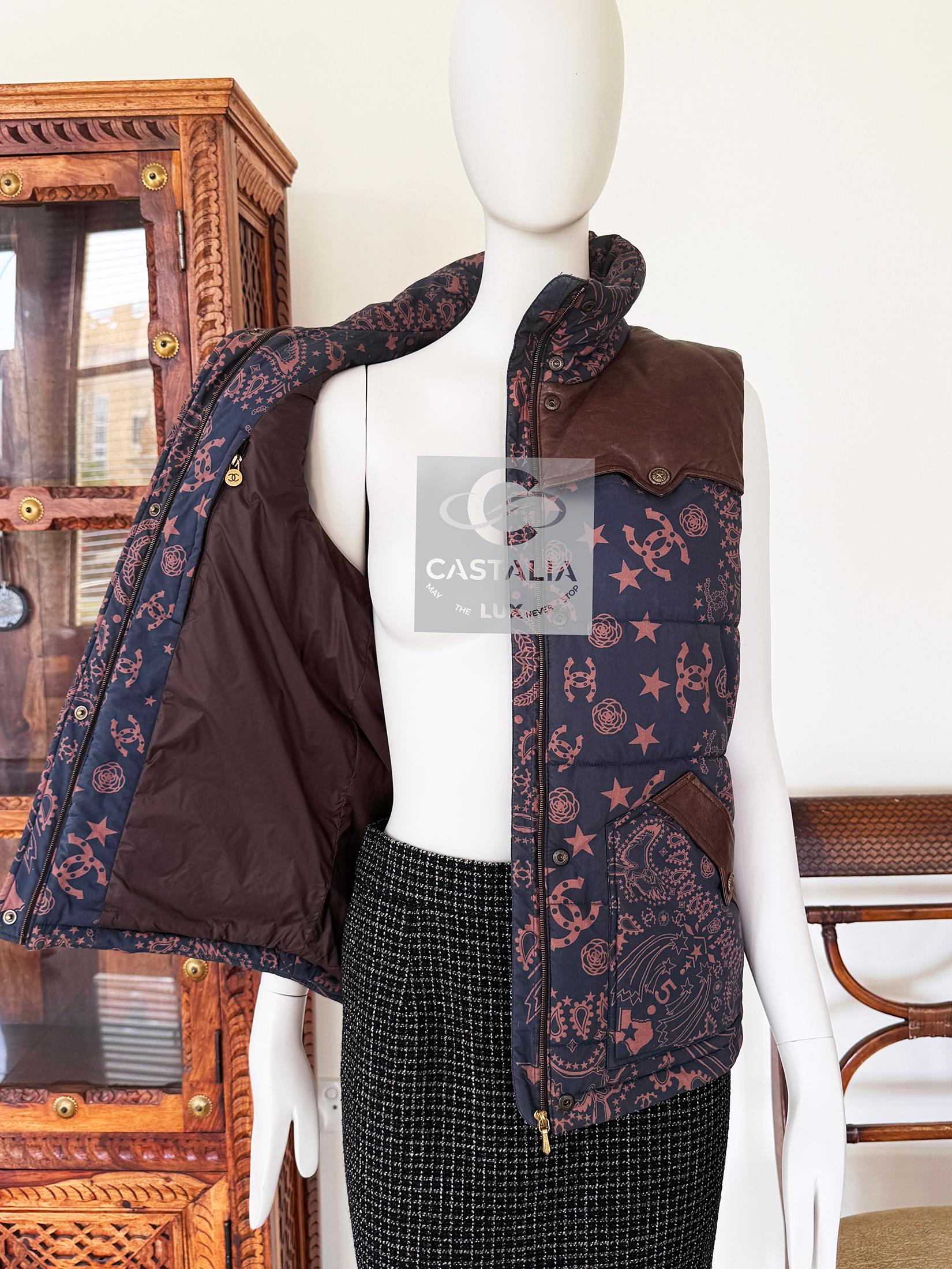 Chanel Extremadamente Raro París / Dallas CC Logo Estrellas Chaleco 34 FR en venta 8