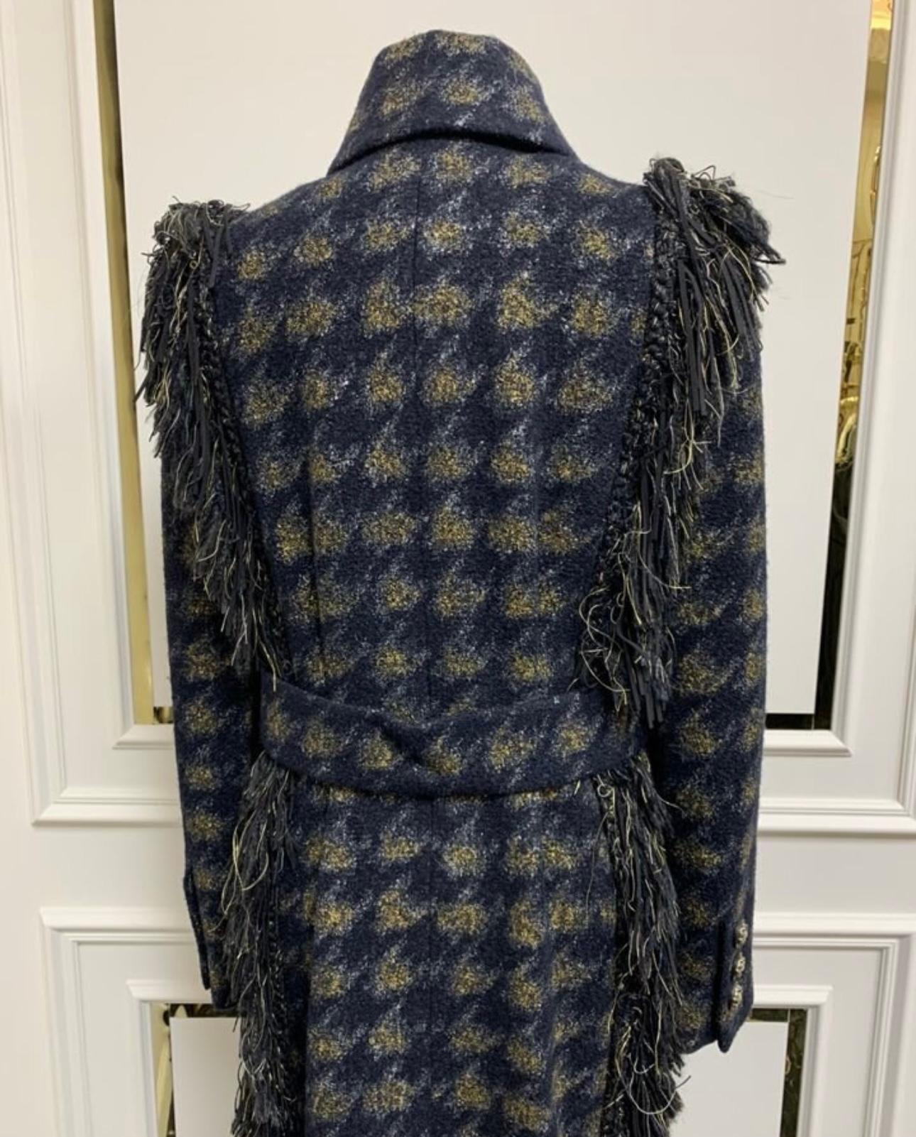 Chanel Extremely Rare Paris / Dallas Runway Tweed Coat For Sale 5