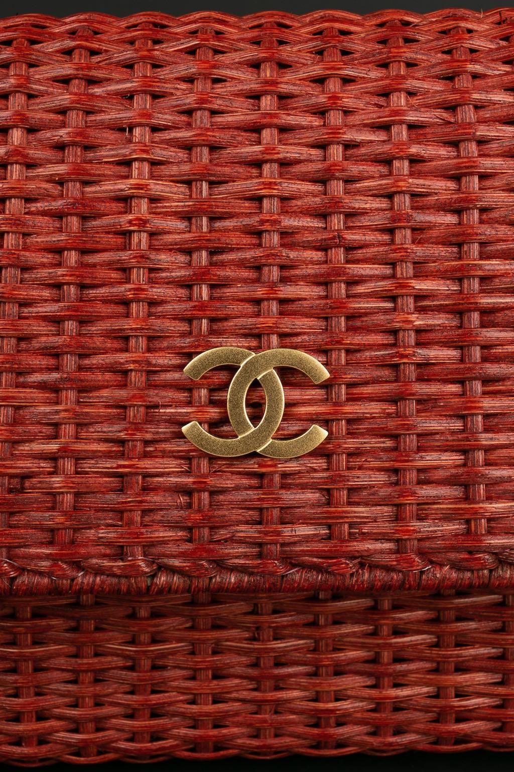 Chanel Extremely Rare Red Wicker Bag Spring, 2001 For Sale 5