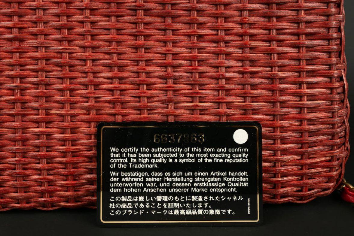 Chanel Extremely Rare Red Wicker Bag Spring, 2001  For Sale 11