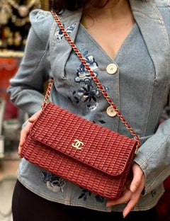 Chanel Extremely Rare Red Wicker Bag Spring, 2001