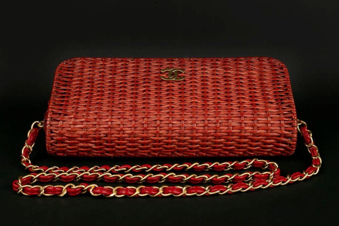 Chanel Extremely Rare Red Wicker Bag Spring, 2001  For Sale 2