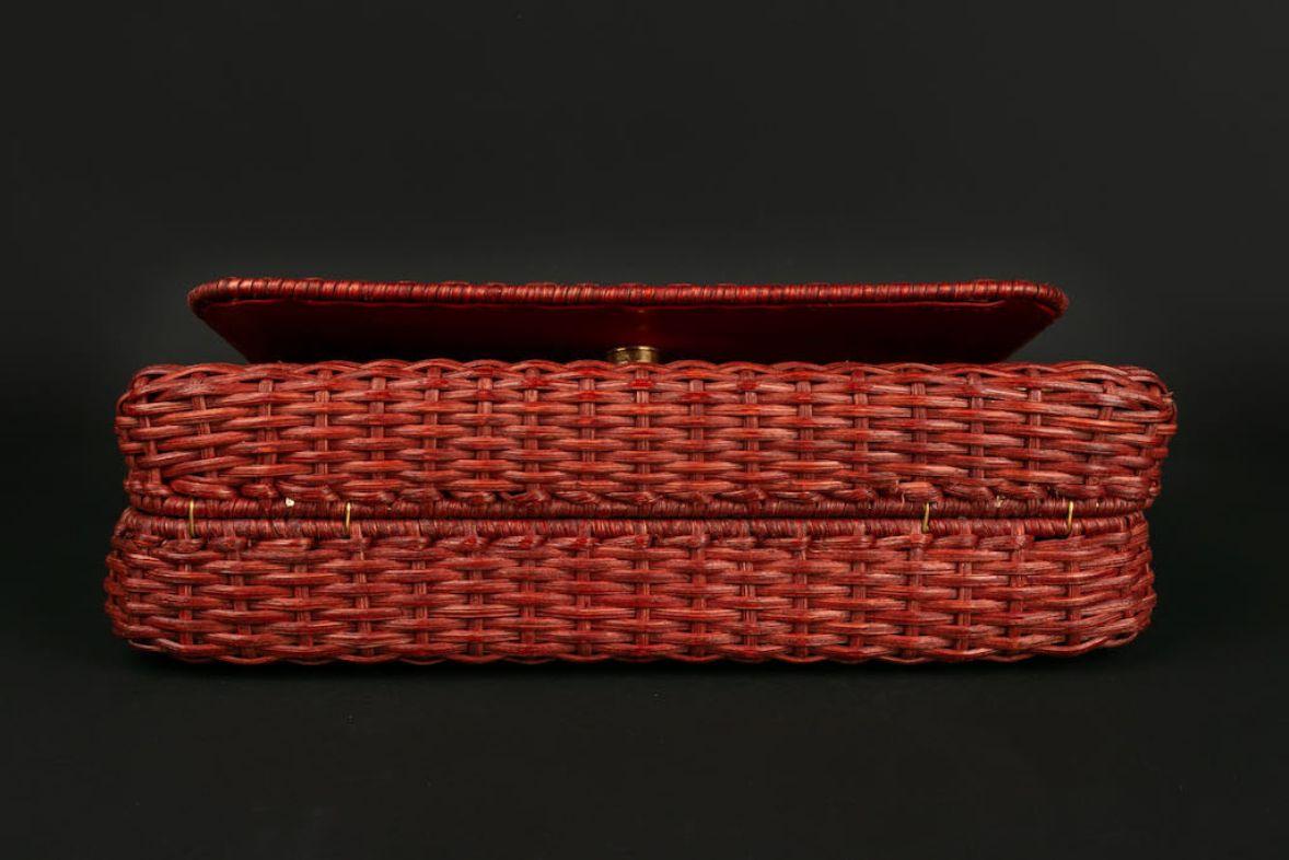 Chanel Extremely Rare Red Wicker Bag Spring, 2001  For Sale 3