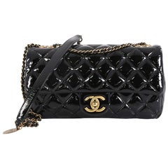 Chanel Eyelet Flap Bag Quilted Patent Medium