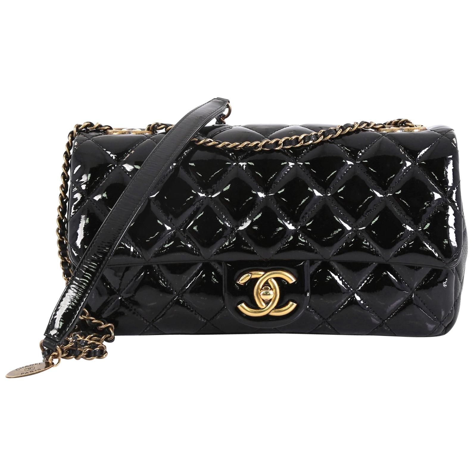 Chanel Eyelet Flap Bag Quilted Patent Medium at 1stDibs