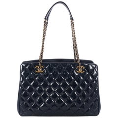 Chanel Eyelet Tote Quilted Patent Medium