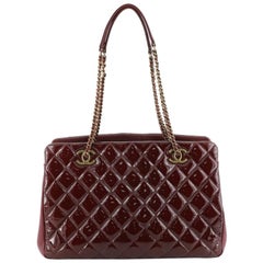Chanel Eyelet Tote Quilted Patent Medium