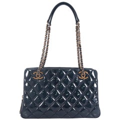 Chanel Eyelet Tote Quilted Patent Small