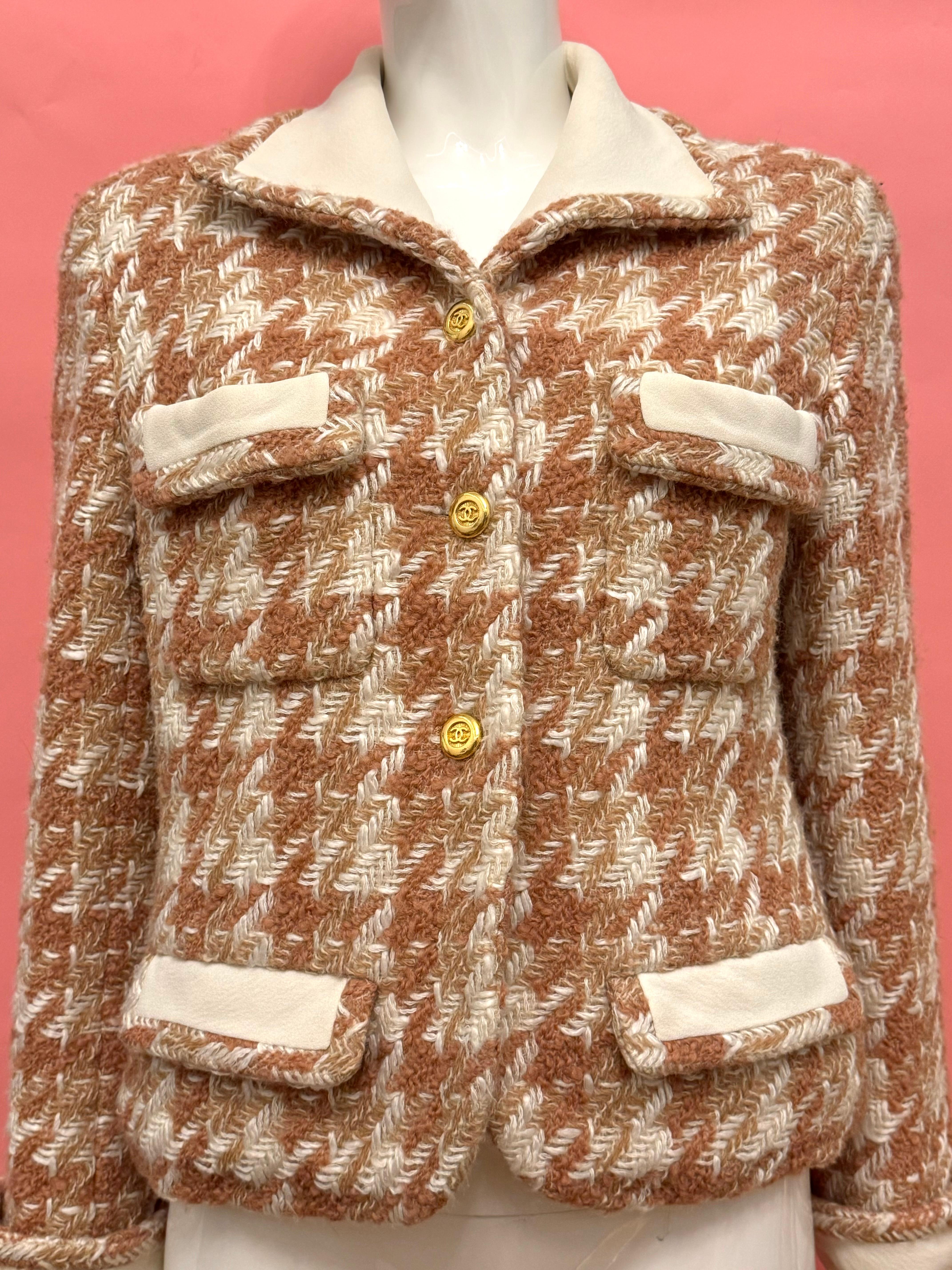 Chanel F/W 1989 runway tweed jacket For Sale 9