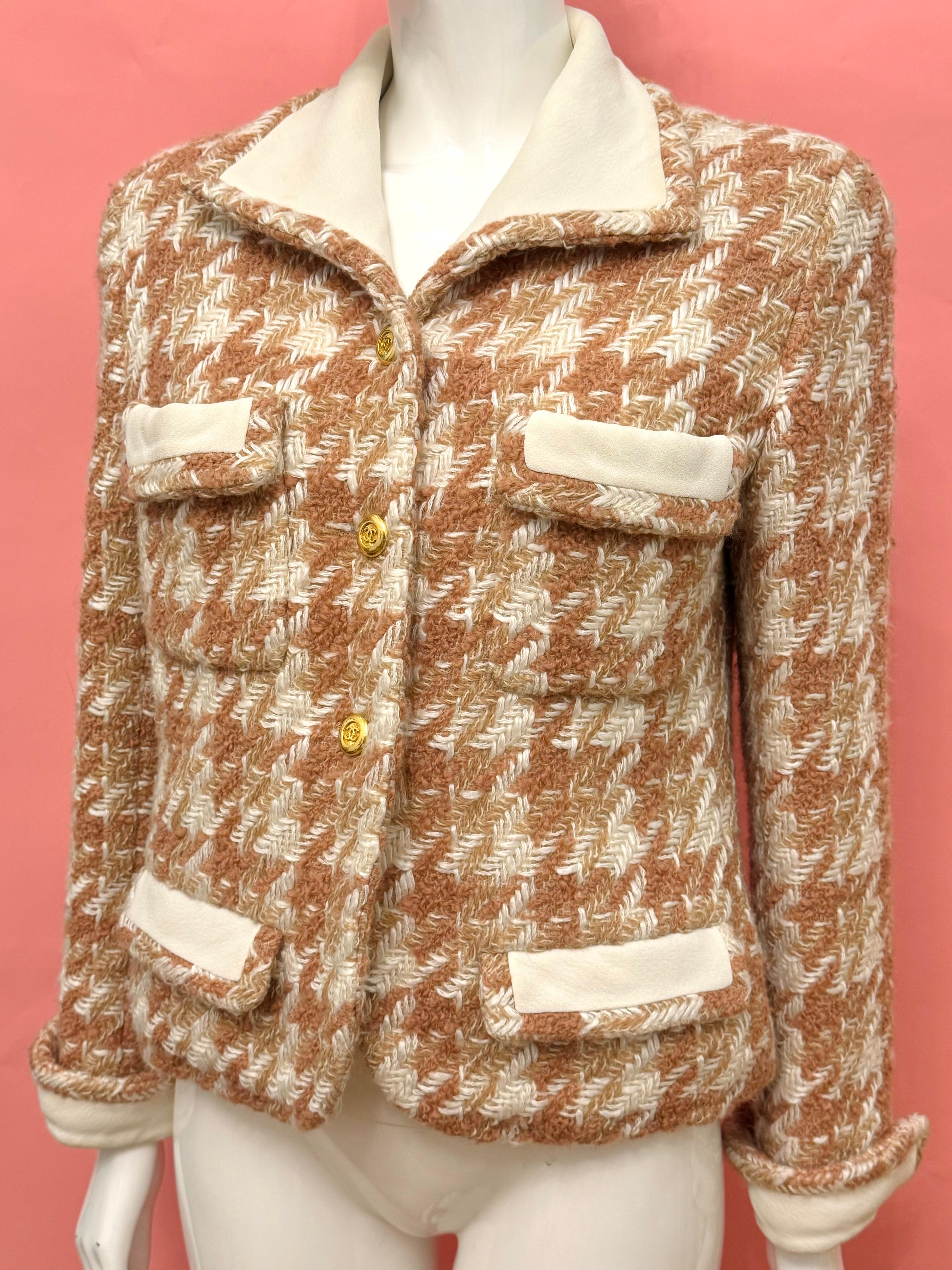 Chanel F/W 1989 runway tweed jacket For Sale 11
