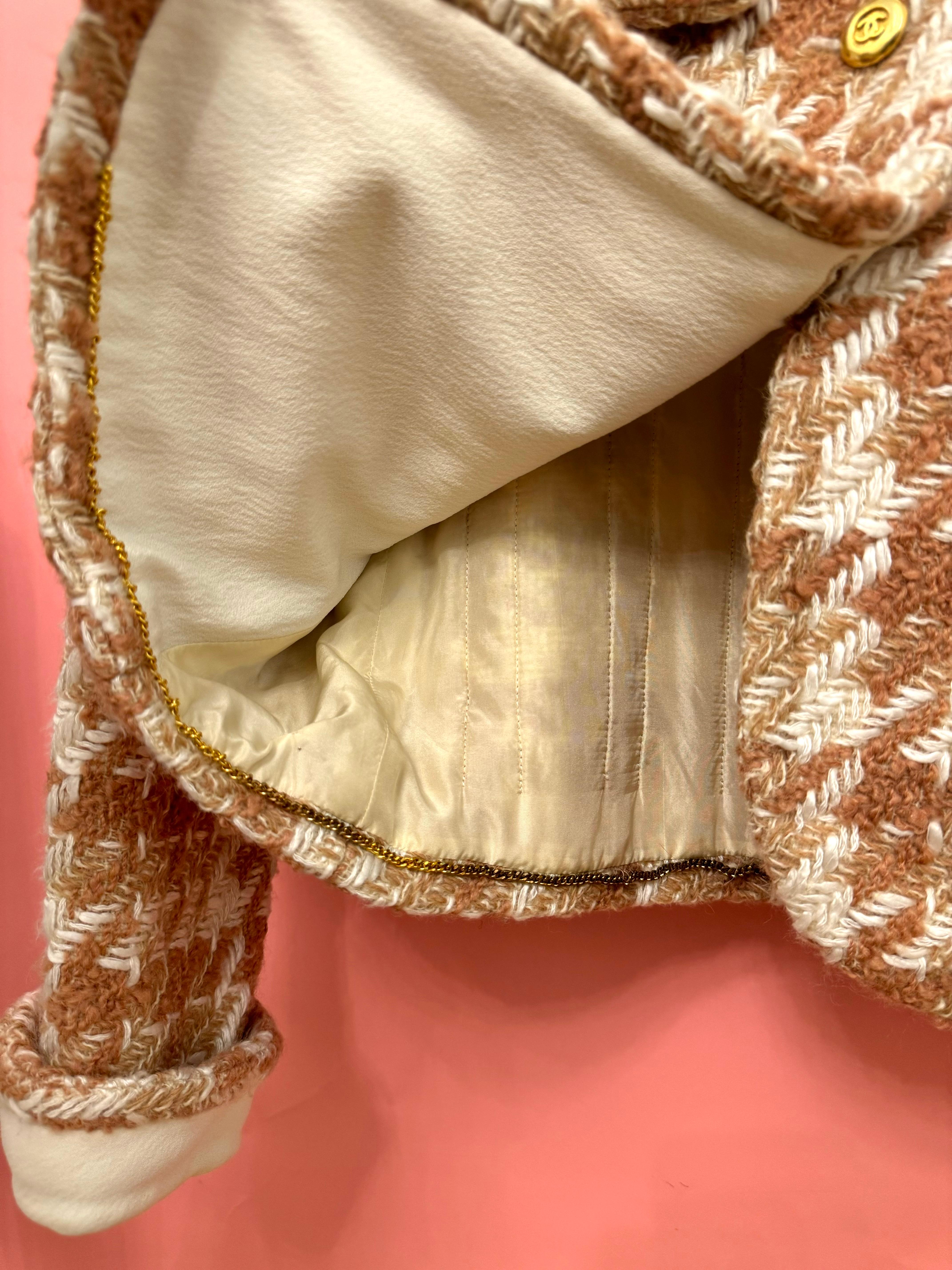 Chanel F/W 1989 runway tweed jacket For Sale 14