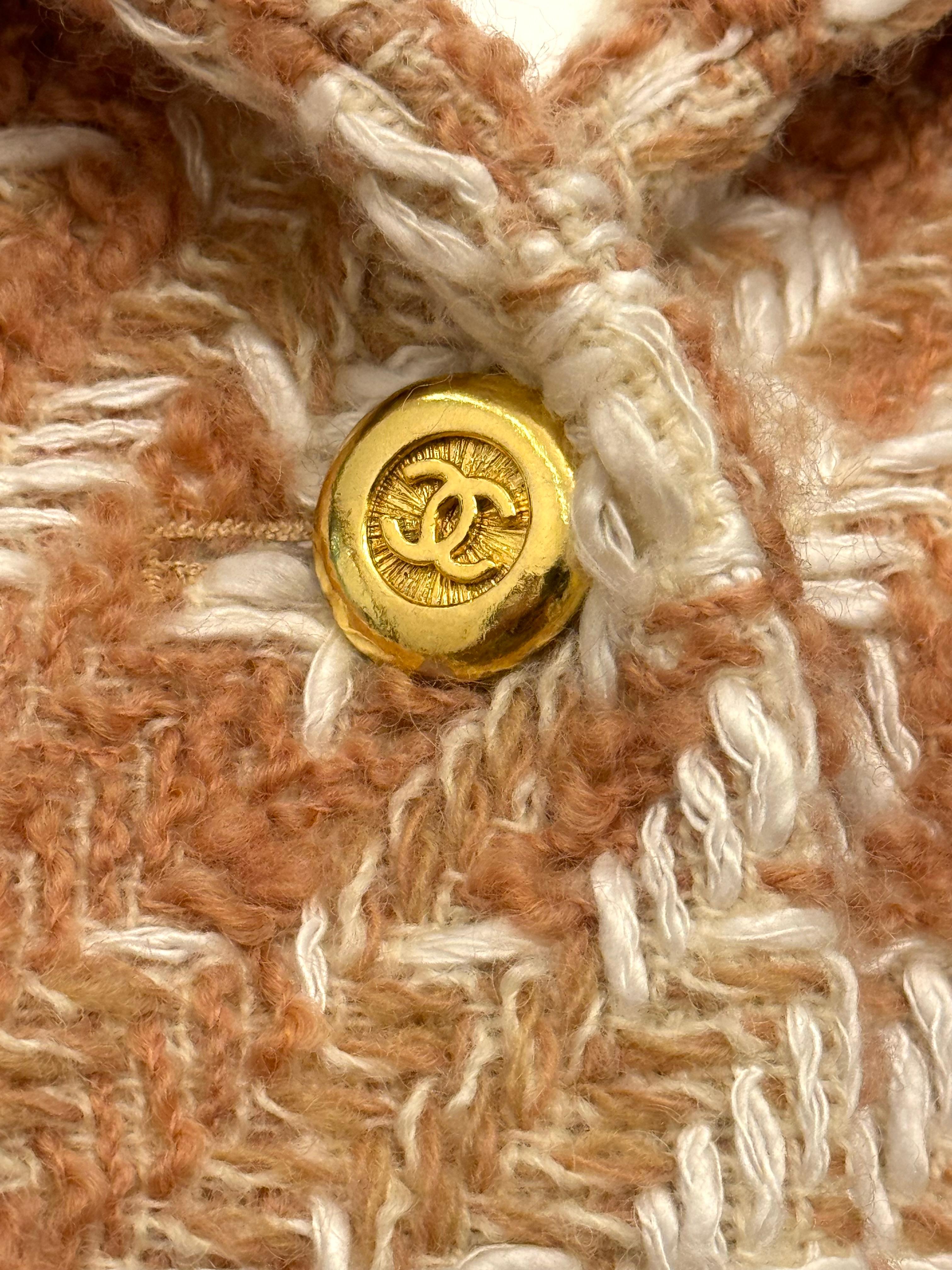 Chanel F/W 1989 runway tweed jacket For Sale 1