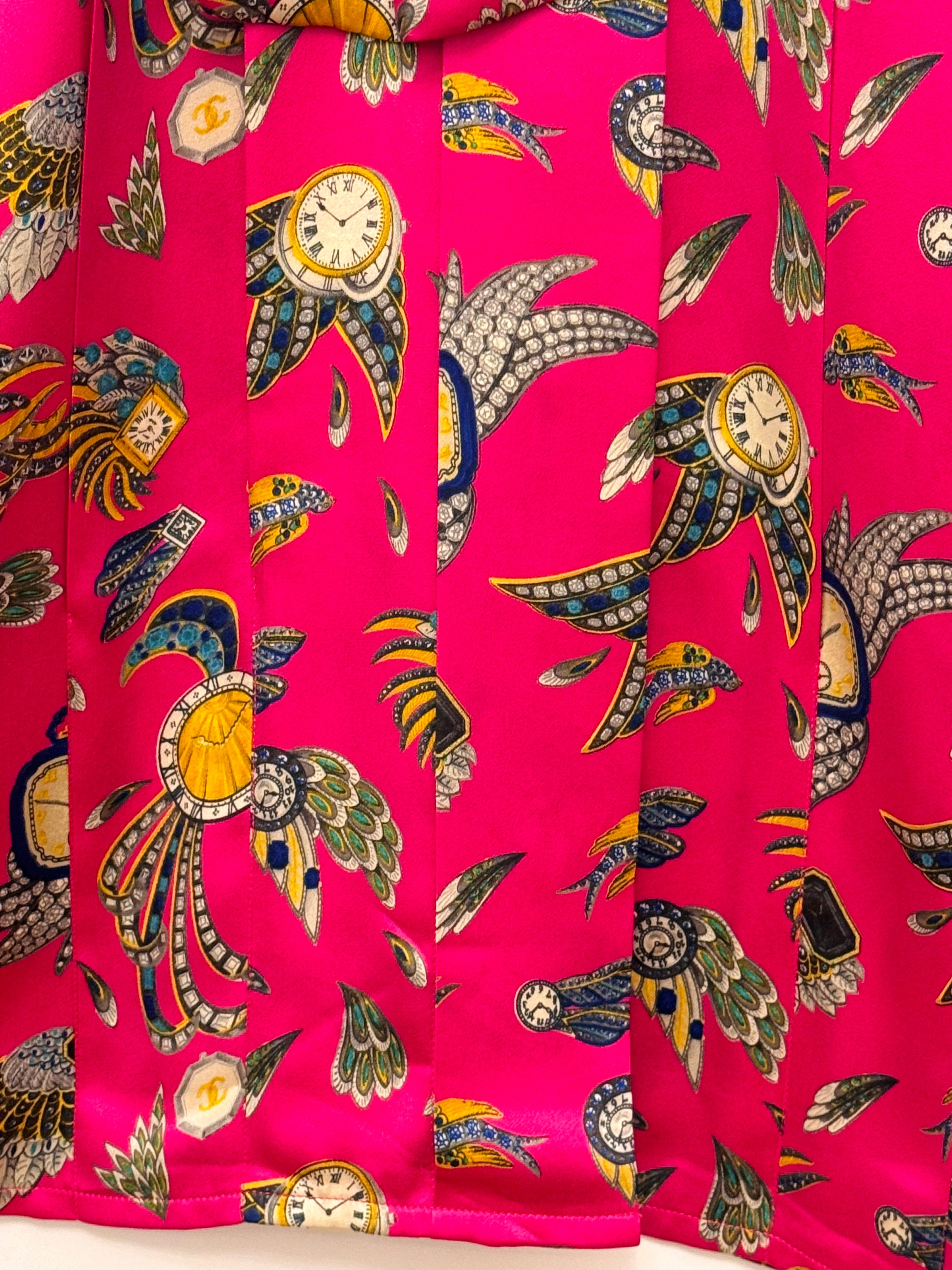 Chanel F/W 1991 Hip-Hop-Kollektion Laufstegbluse aus rosa Seide von Karl Lagerfeld im Angebot 11