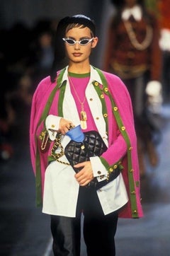 Chanel F/W 1993 Black Quilted Lambskin Red 24K Gold-Plated Hot Water Bottle