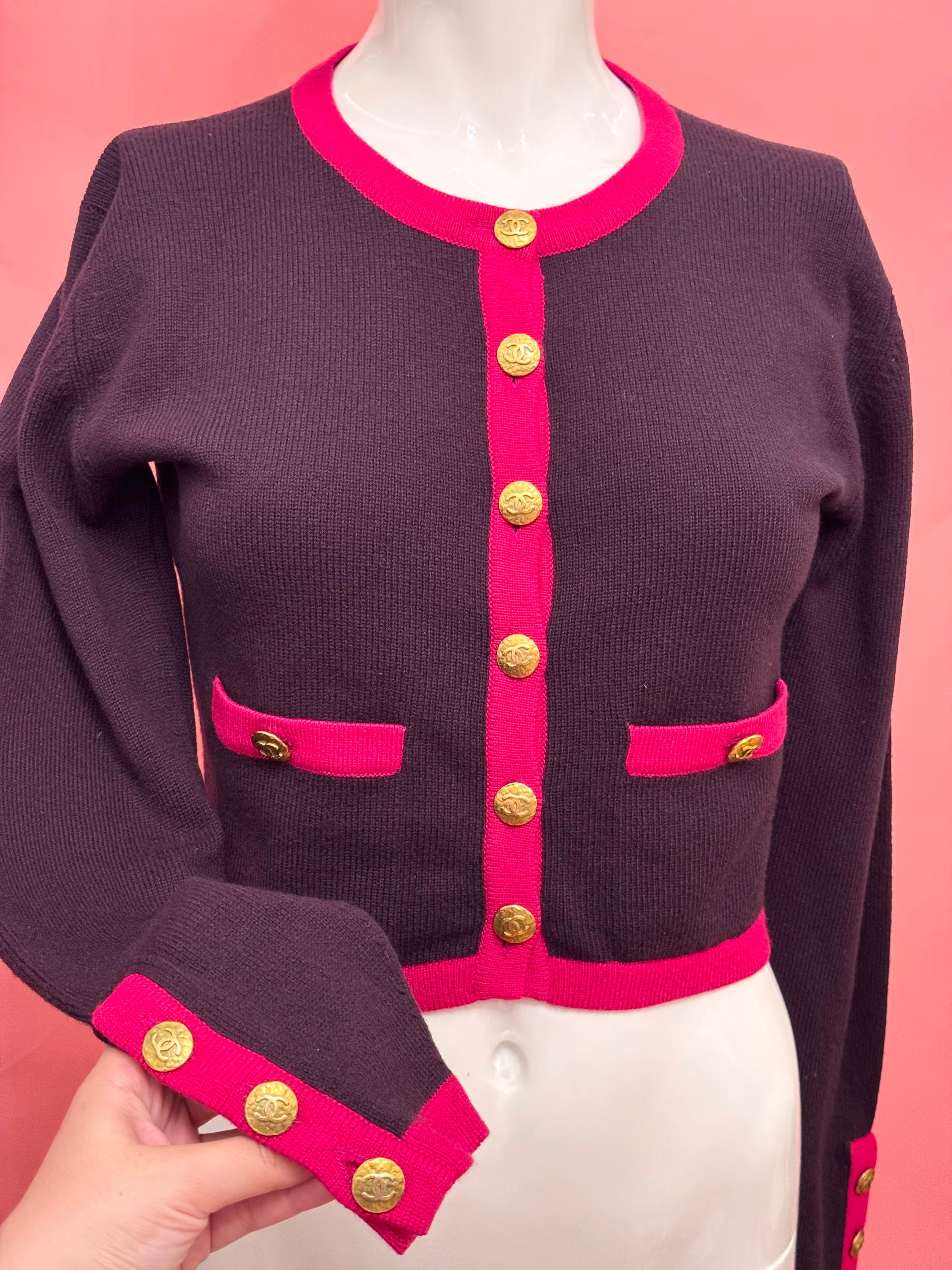 Chaqueta de cachemira Chanel F/W 1993 en venta 1