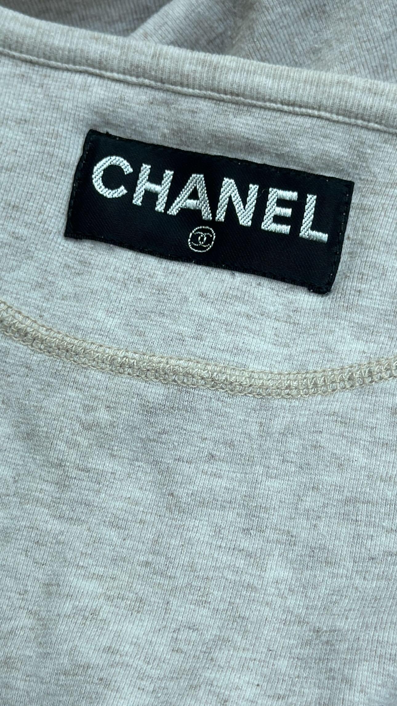 Chanel F/W 1993 runway grey cotton sweatshirt For Sale 1