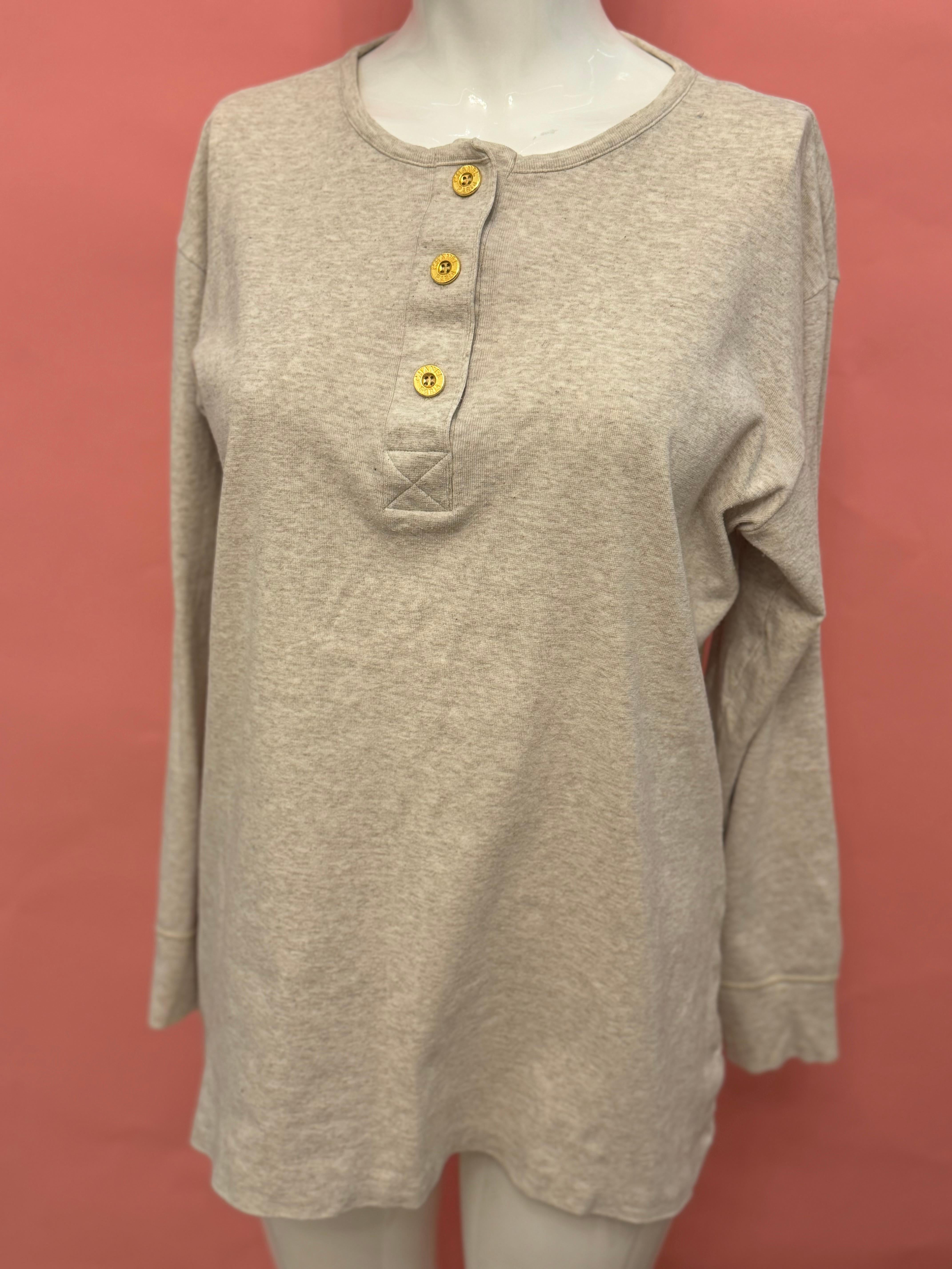 Chanel F/W 1993 runway grey cotton sweatshirt For Sale 4