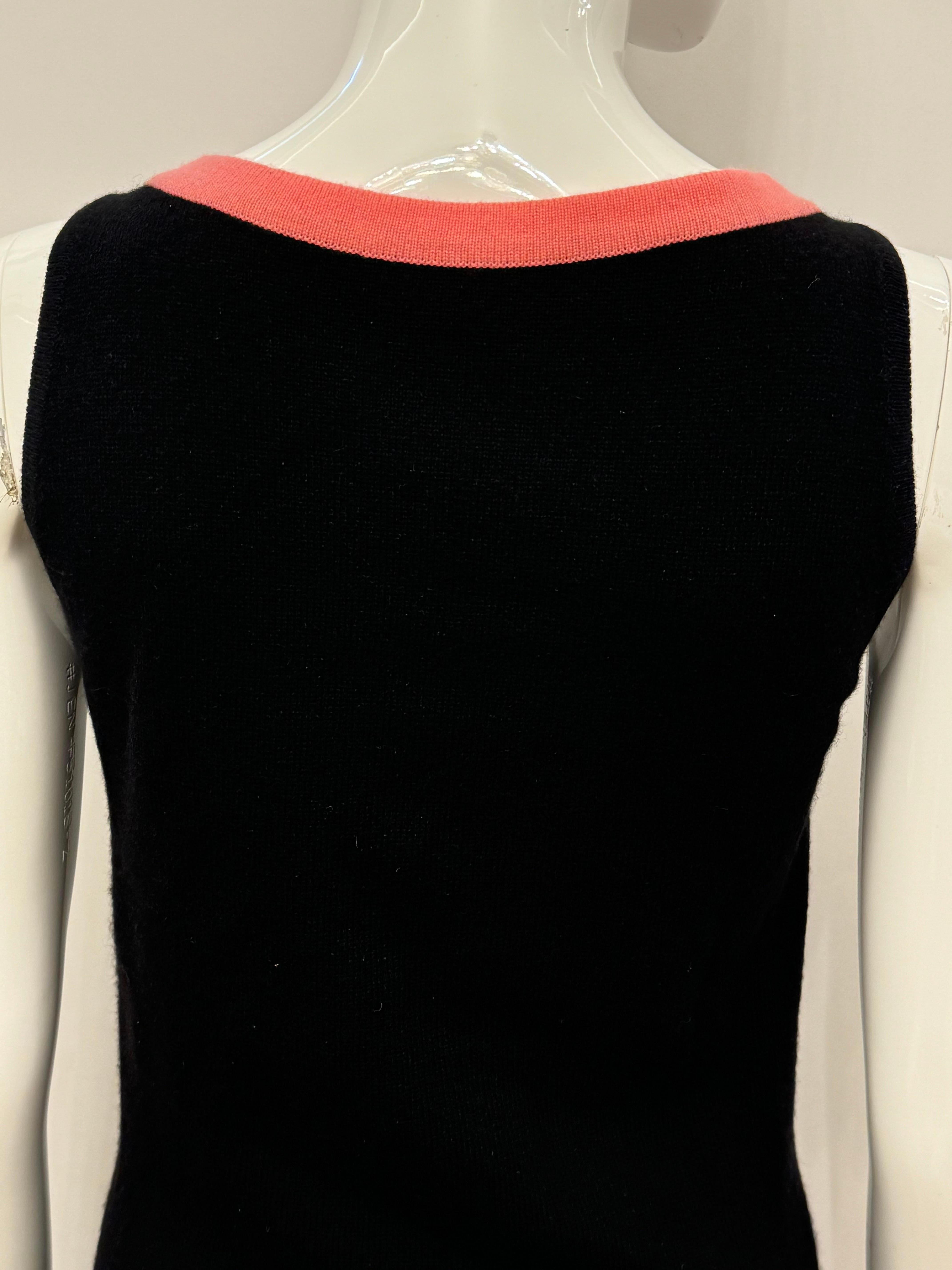 Chanel F/W 1994 von Karl Lagerfeld schwarzes und rosa Kaschmir-Maxikleid im Angebot 1