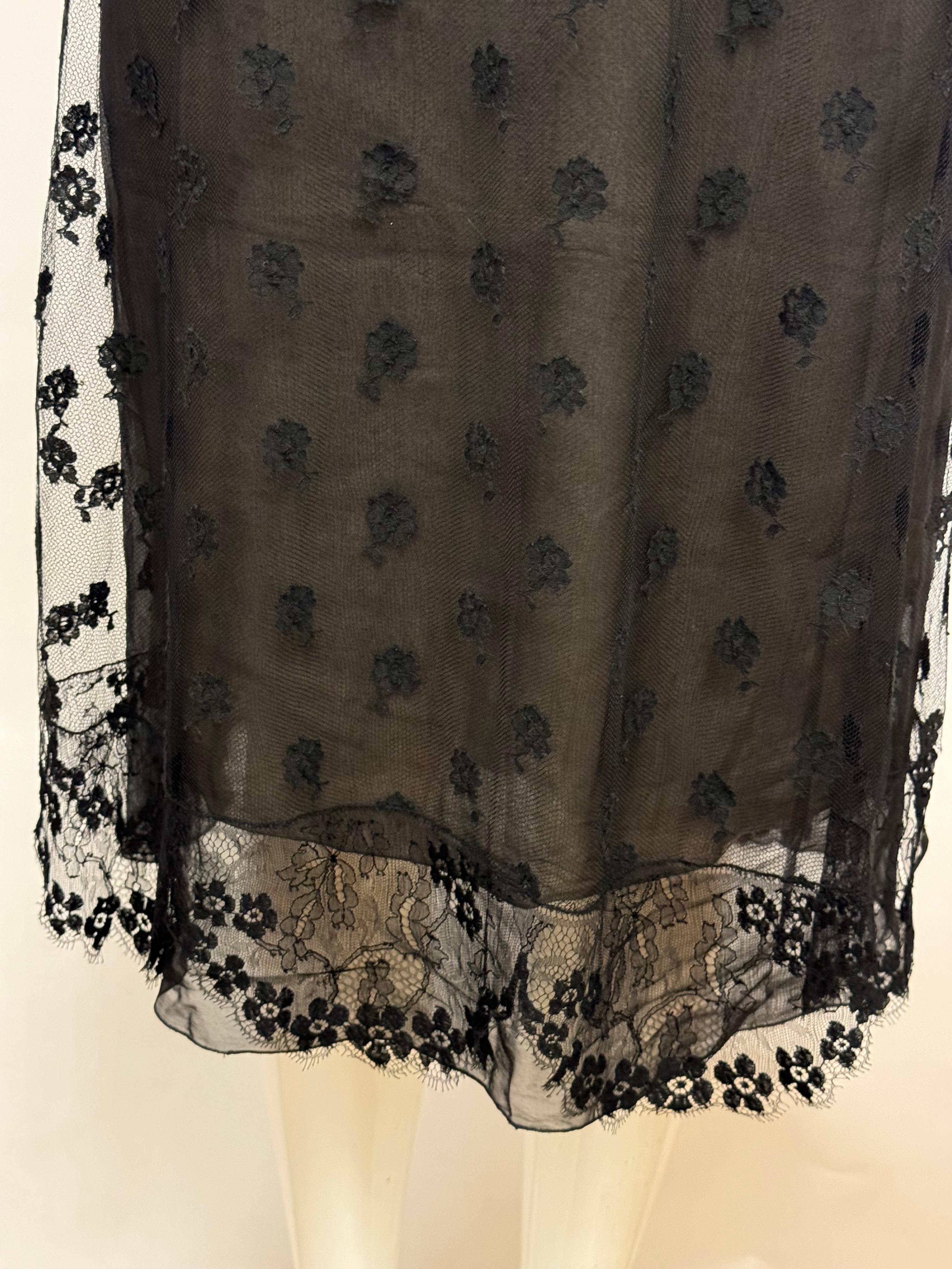 Chanel F/W 1995 par Karl Lagerfeld Lesage jupe de défilé en dentelle noire Excellent état - En vente à PARIS, FR